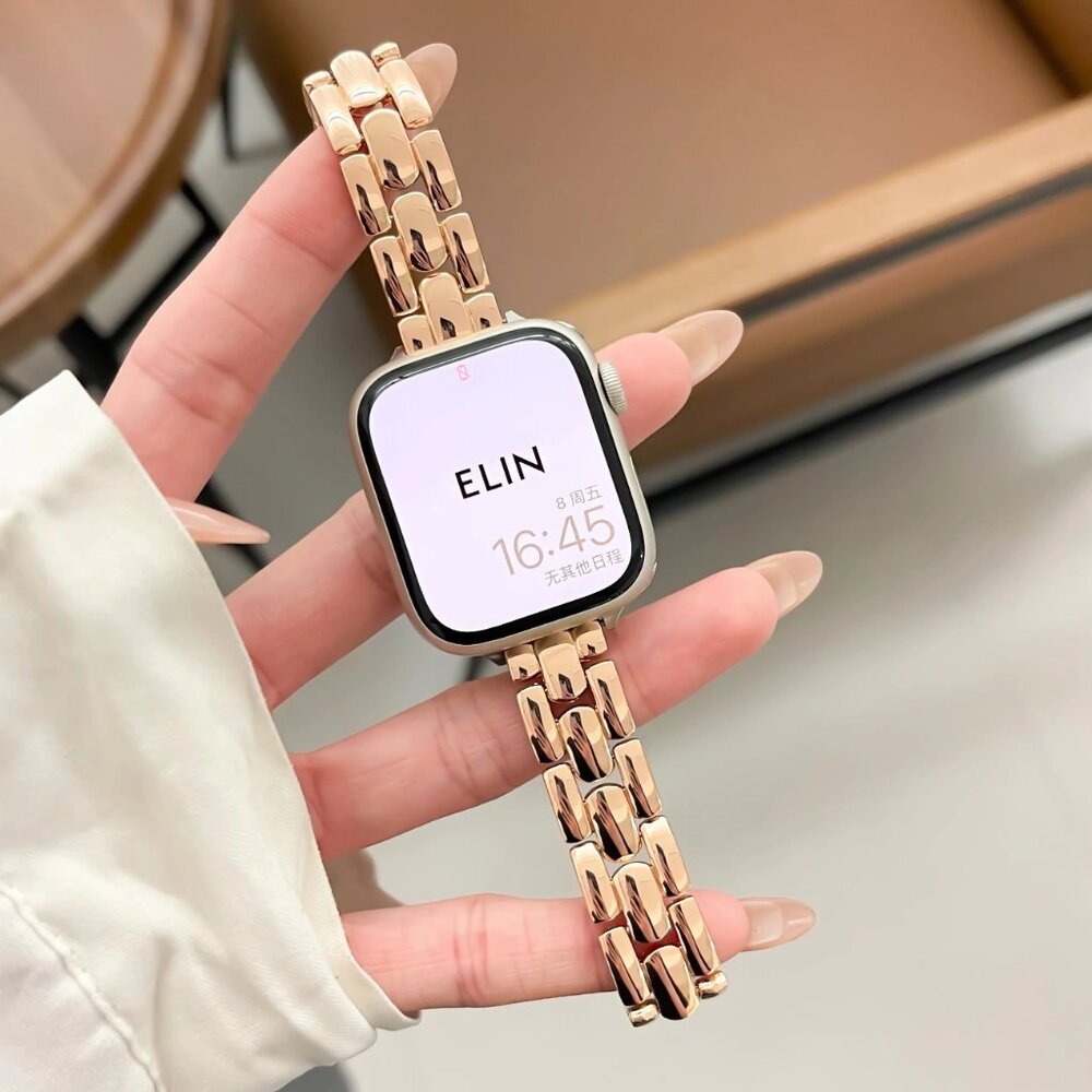 Apple Watch Band Stylish Adjustable Slim Stainless iWatch Metal Band - Rosegold